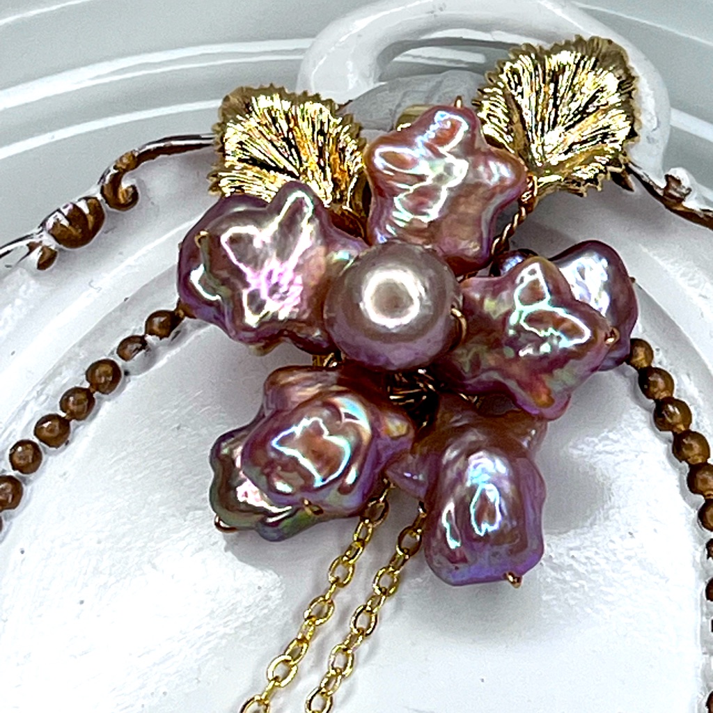 Handmade Freshwater Puffy Unicorn Star Flowers Detachable Pendant